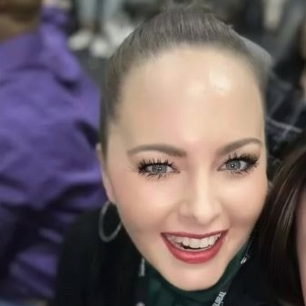 Close-up of a woman with a blurred background